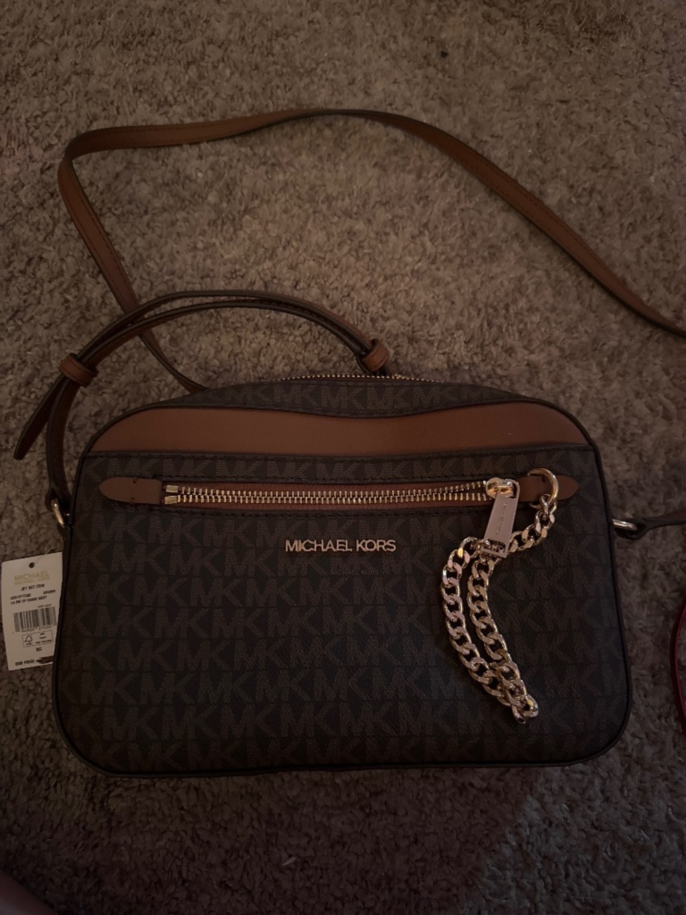 Michael Kors Chain Crossbody Bag Brown